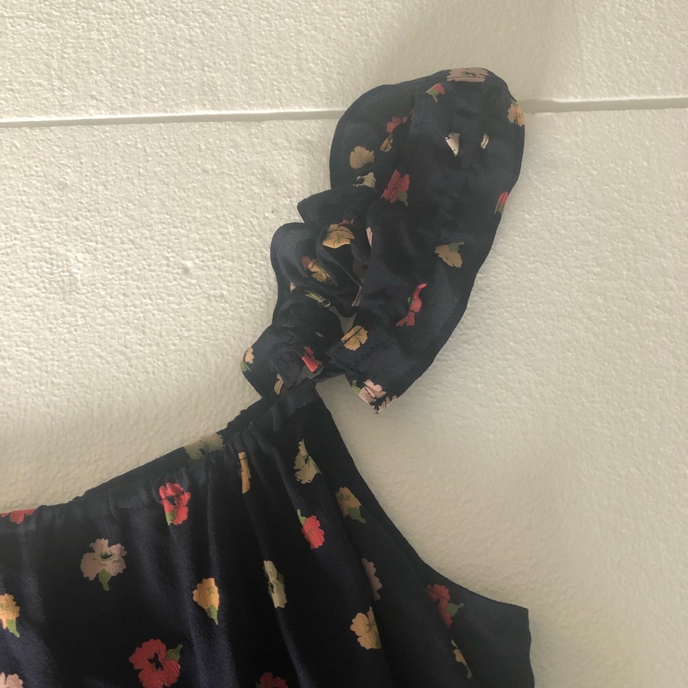 Madewell 100% silk navy floral top blouse - Picture 9 of 13